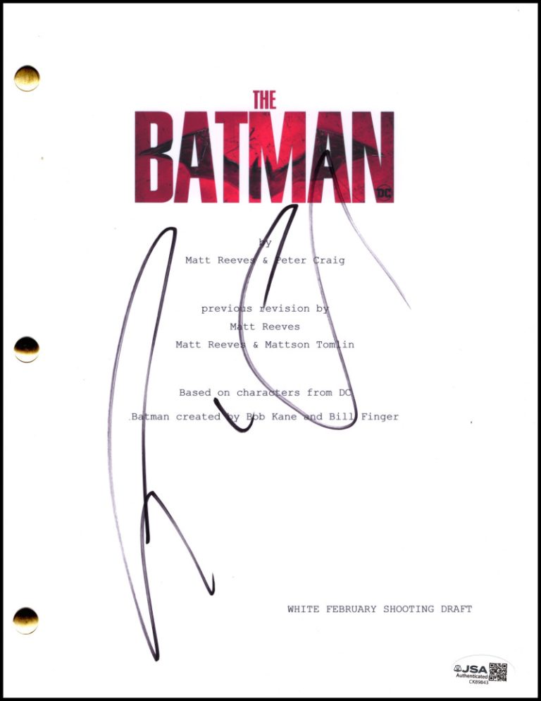 Colin Farrell Signed Autograph The Batman Full Script Screenplay Penguin JSA COA