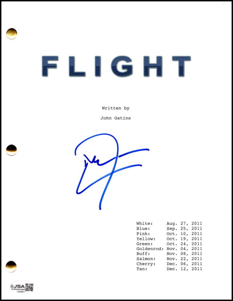 Don Cheadle Signed Autograph Flight Full Movie Script Screenplay w/ JSA COA