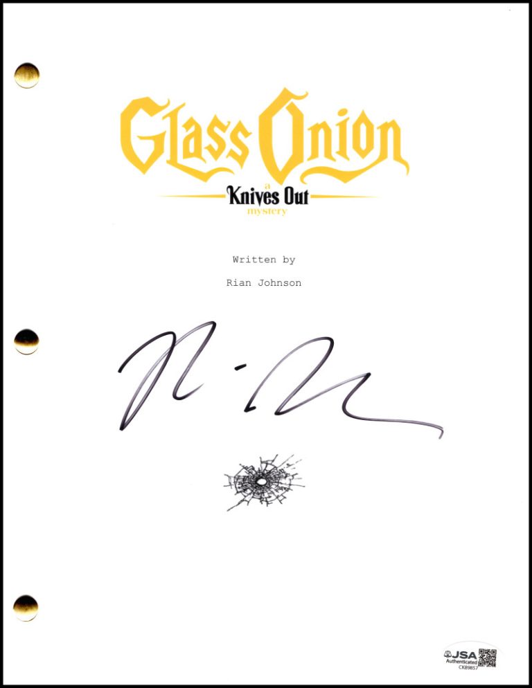 Rian Johnson Signed Autograph Glass Onion Knives Out Script Screenplay - JSA COA