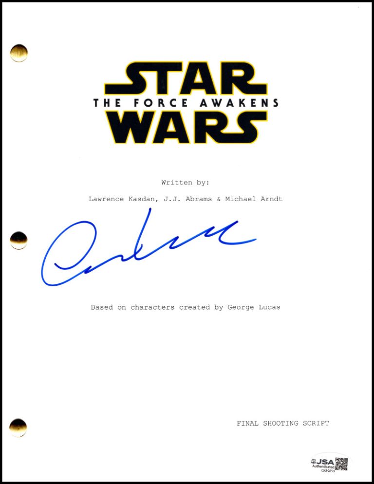 Oscar Isaac Signed Autograph Star Wars The Force Awakens Full Script Poe JSA COA