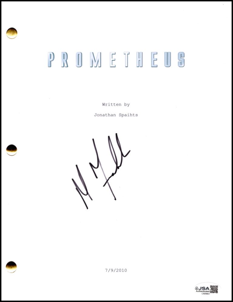 Michael Fassbender Signed Autograph Prometheus Movie Script Screenplay - JSA COA