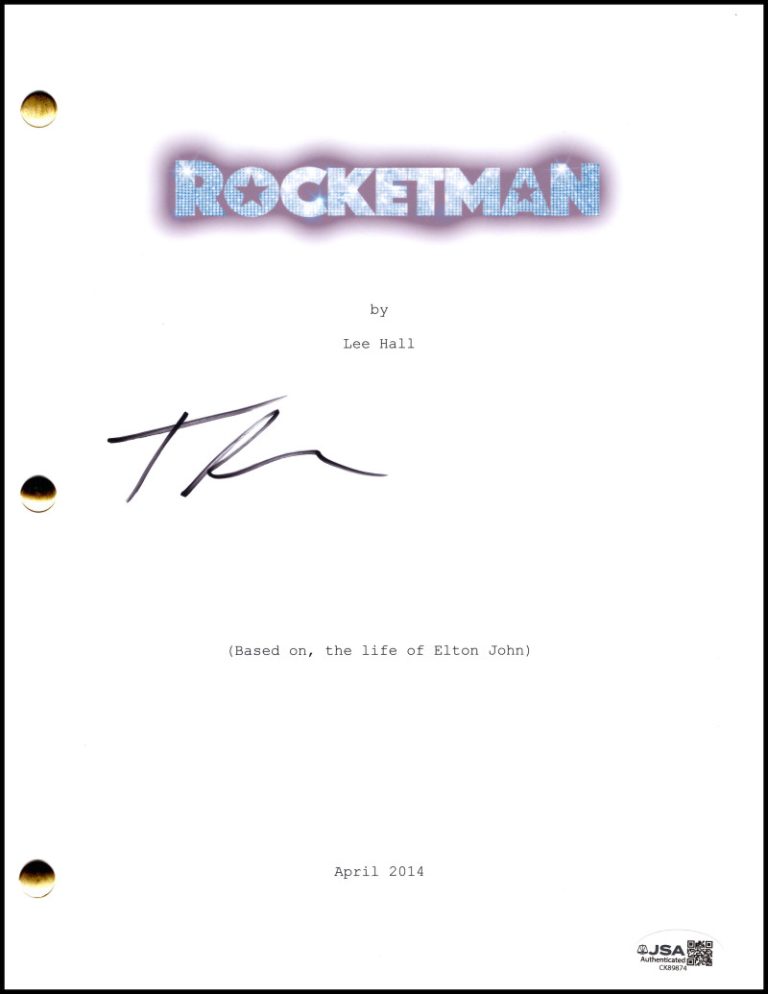 Taron Egerton Signed Autograph Elton John Rocketman Full Movie Script w/ JSA COA