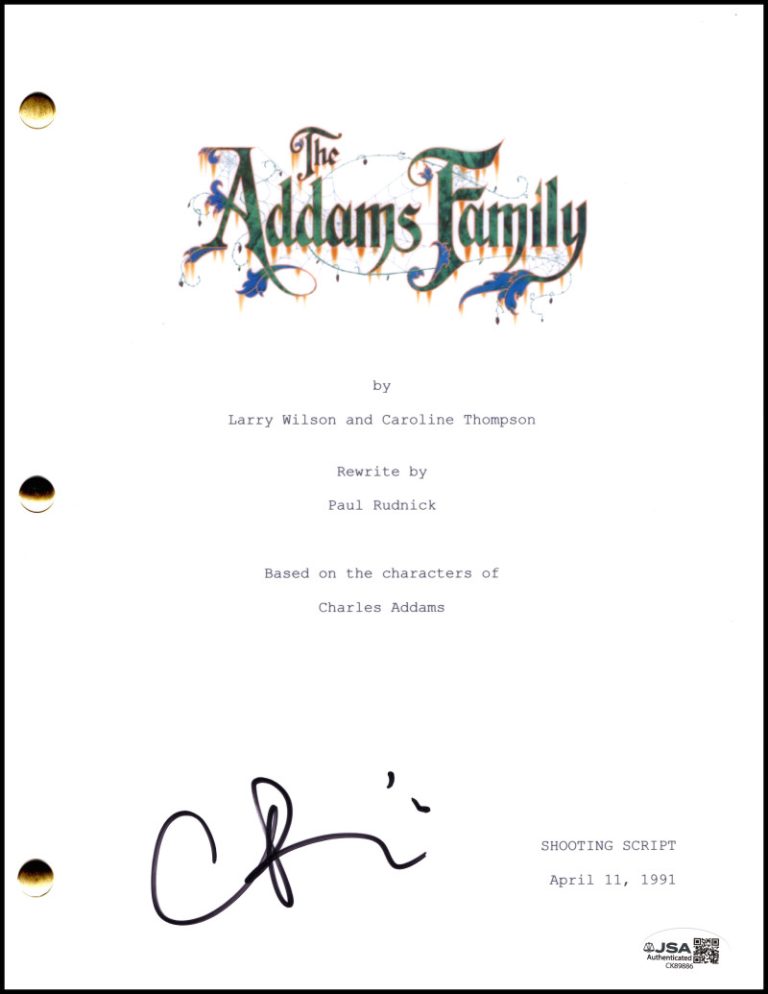 Christina Ricci Signed Autograph The Addams Family Full Script Wednesday JSA COA