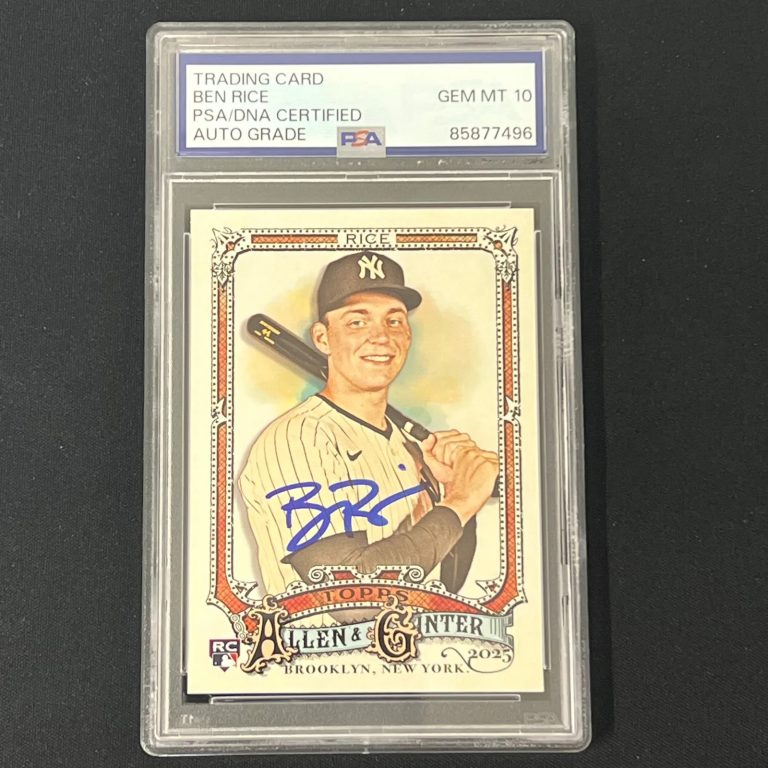 2025 Topps Allen & Ginter#104 Ben Rice Signed Rookie Card PSA Auto 10 Yankees
