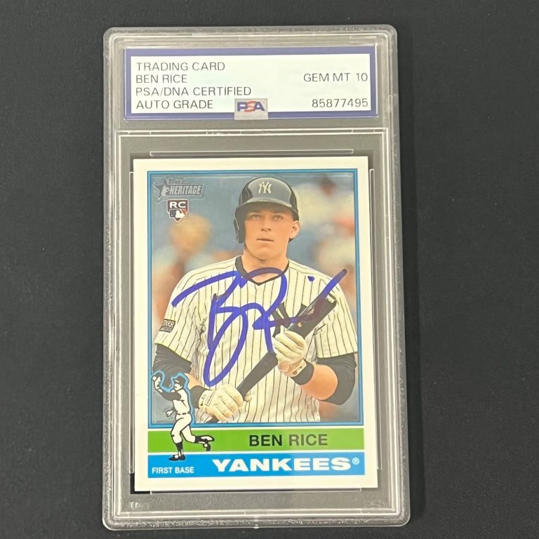 2025 Topps Heritage #406 Ben Rice Signed Rookie Card PSA Auto 10 New York Yankee
