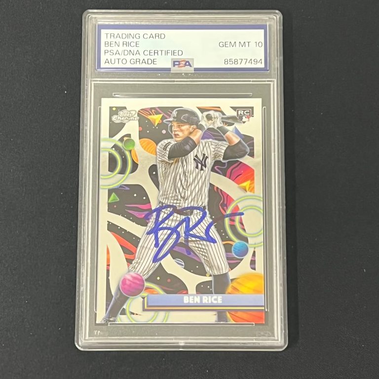 2025 Topps Chrome Cosmic #174 Ben Rice Signed Rookie Card PSA Auto 10 Yankees