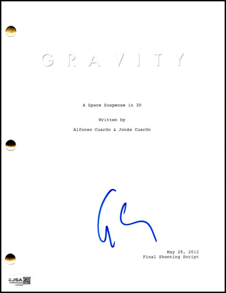George Clooney Signed Autograph Gravity Full Movie Script Screenplay w/ JSA COA