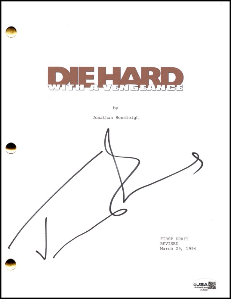 Jeremy Irons Signed Autograph Die Hard with a Vengeance Full Script w/ JSA COA