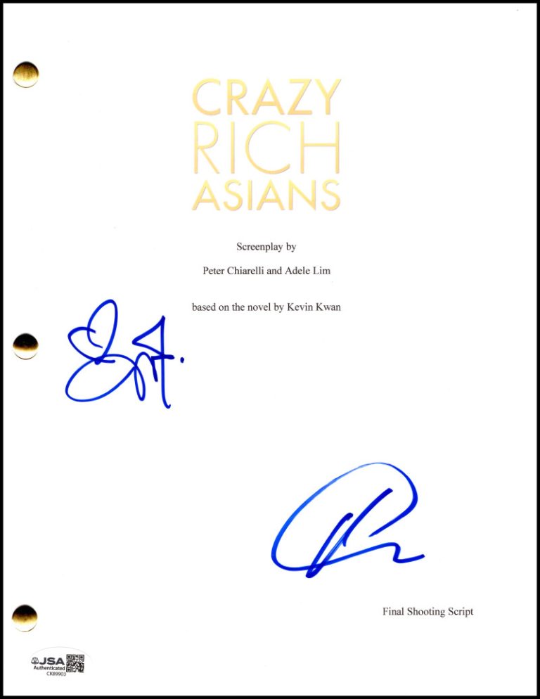 Michelle Yeoh & Henry Golding Signed Autograph Crazy Rich Asians Script JSA COA