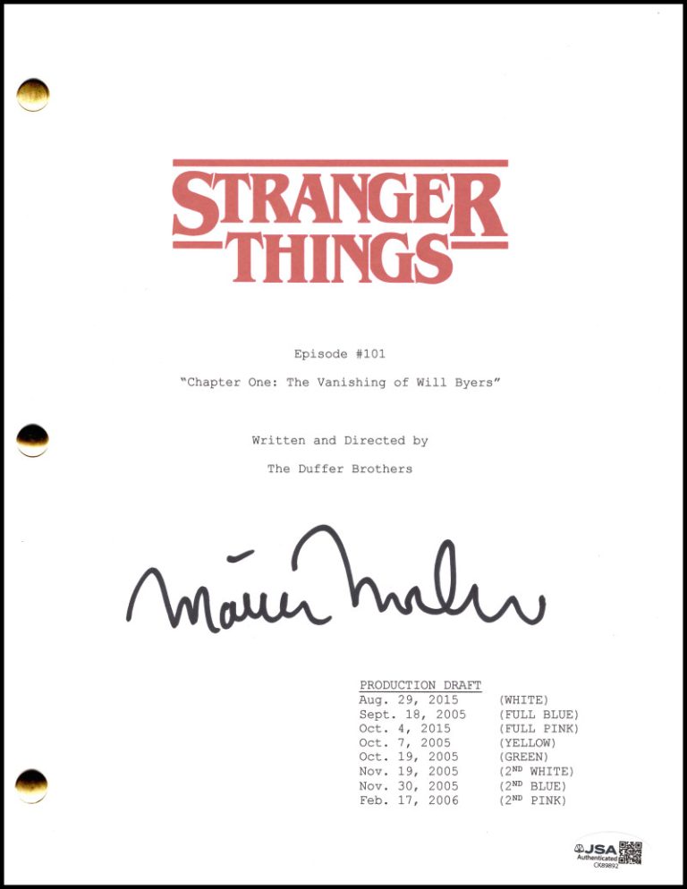 Matthew Modine Signed Autograph Stranger Things Pilot Script Screenplay JSA COA