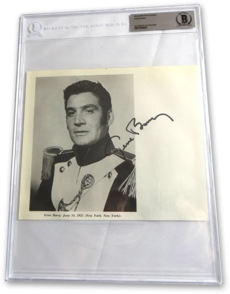 Gene Barry Signed Autographed Magazine Photo War of the Worlds BAS 8261