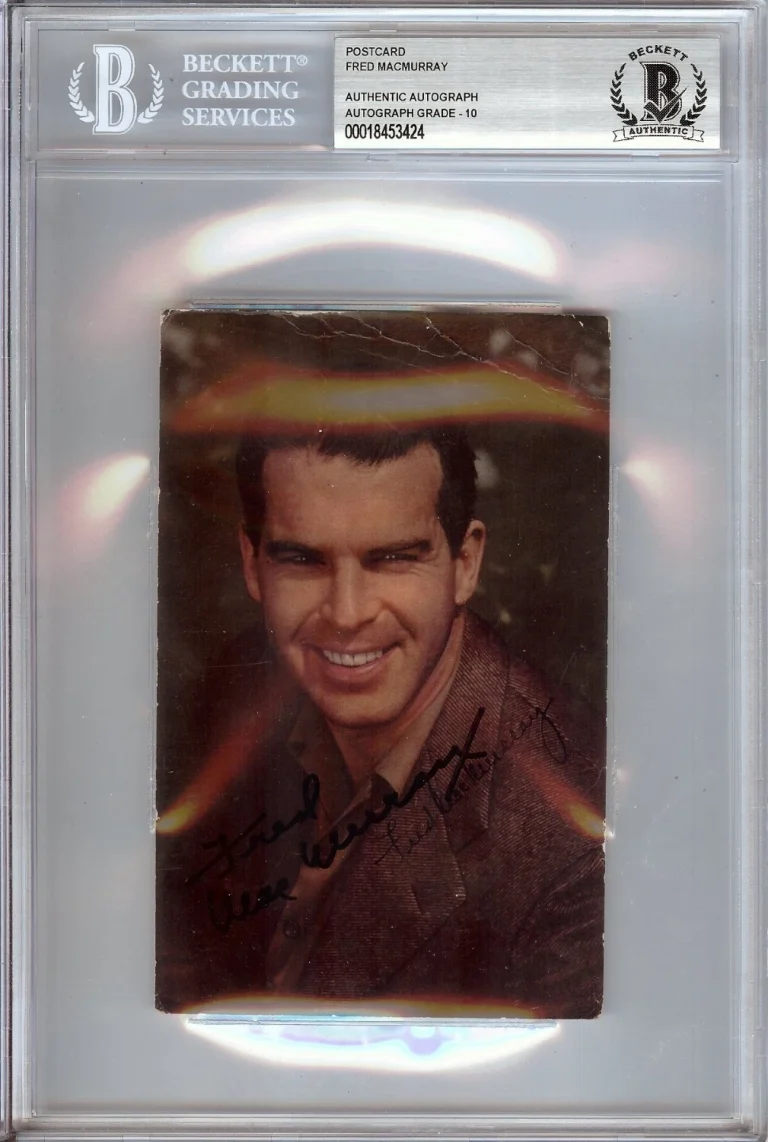 Fred MacMurray Autographed Postcard Photo My Three Sons 10 Auto Grade BAS 3424