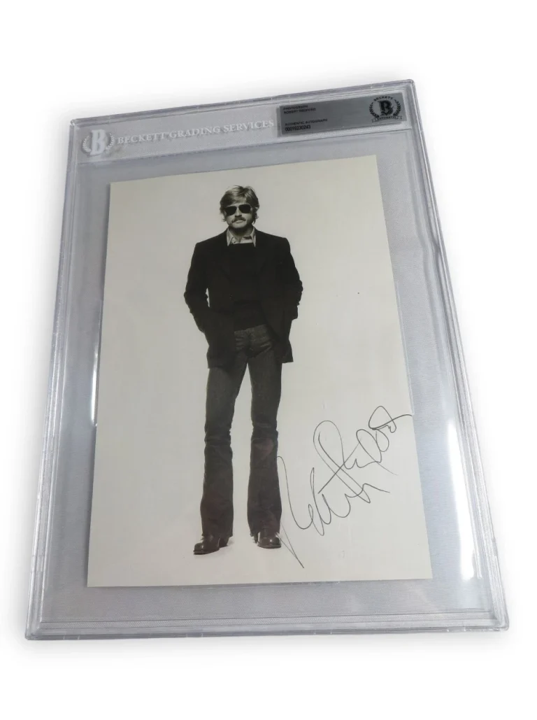 Robert Redford Signed Autographed Photo Sunglasses Blazer B/W BAS 243