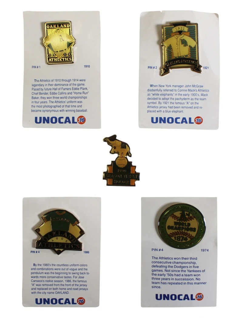 Athletics History Collector Pin Set Un-signed 3