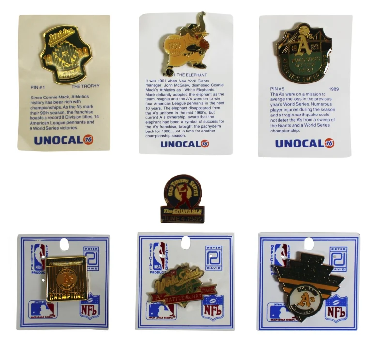 Athletics 1989 Season Collector Pin Set Un-signed 2