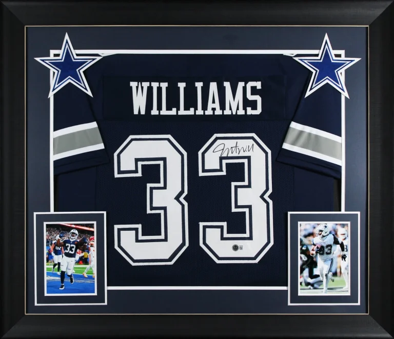 Javonte Williams Authentic Signed Navy Pro Style Framed Jersey BAS Witnessed