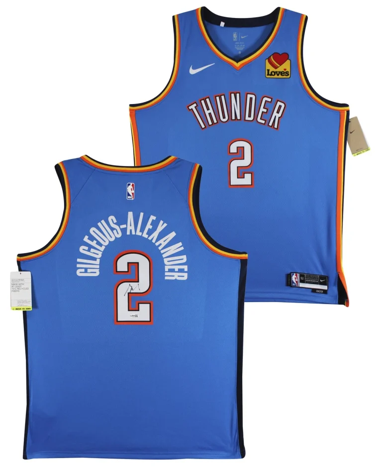 Thunder Shai Gilgeous-Alexander Signed Blue Nike Icon Edition Jersey JSA