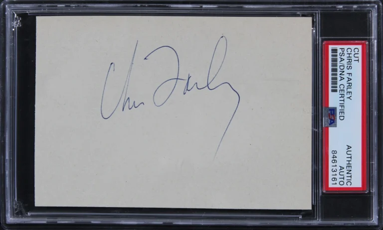 Chris Farley Tommy Boy Authentic Signed 3.5x5.5 Cut Signature PSA/DNA Slabbed