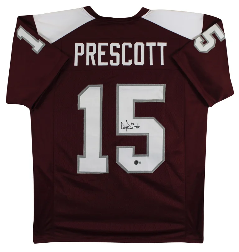 Mississippi State Dak Prescott Signed Maroon Pro Style Jersey BAS Witnessed