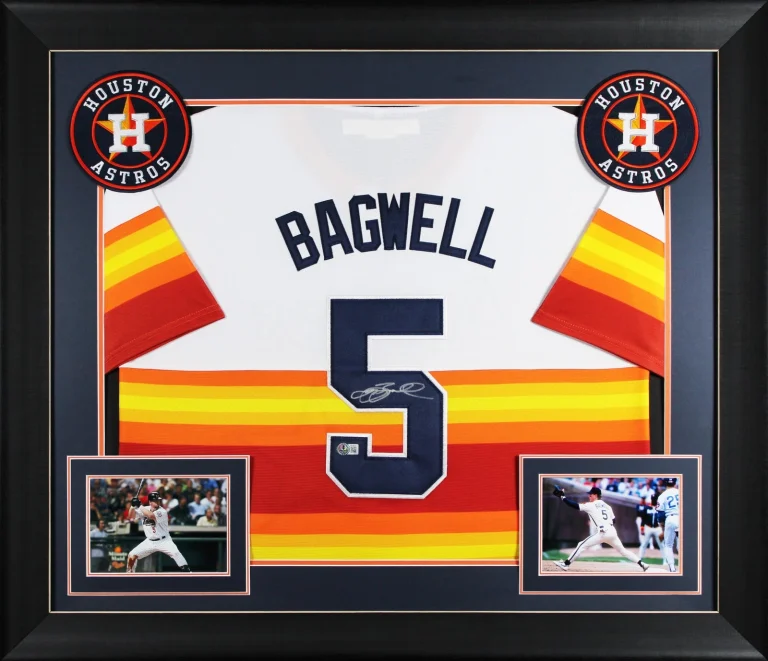 Jeff Bagwell Authentic Signed White Pro Style Framed Jersey BAS #BQ96645
