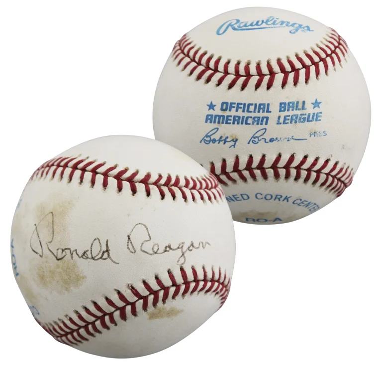 Ronald Reagan Authentic Signed Bobby Brown OAL Baseball PSA/DNA #AR02823