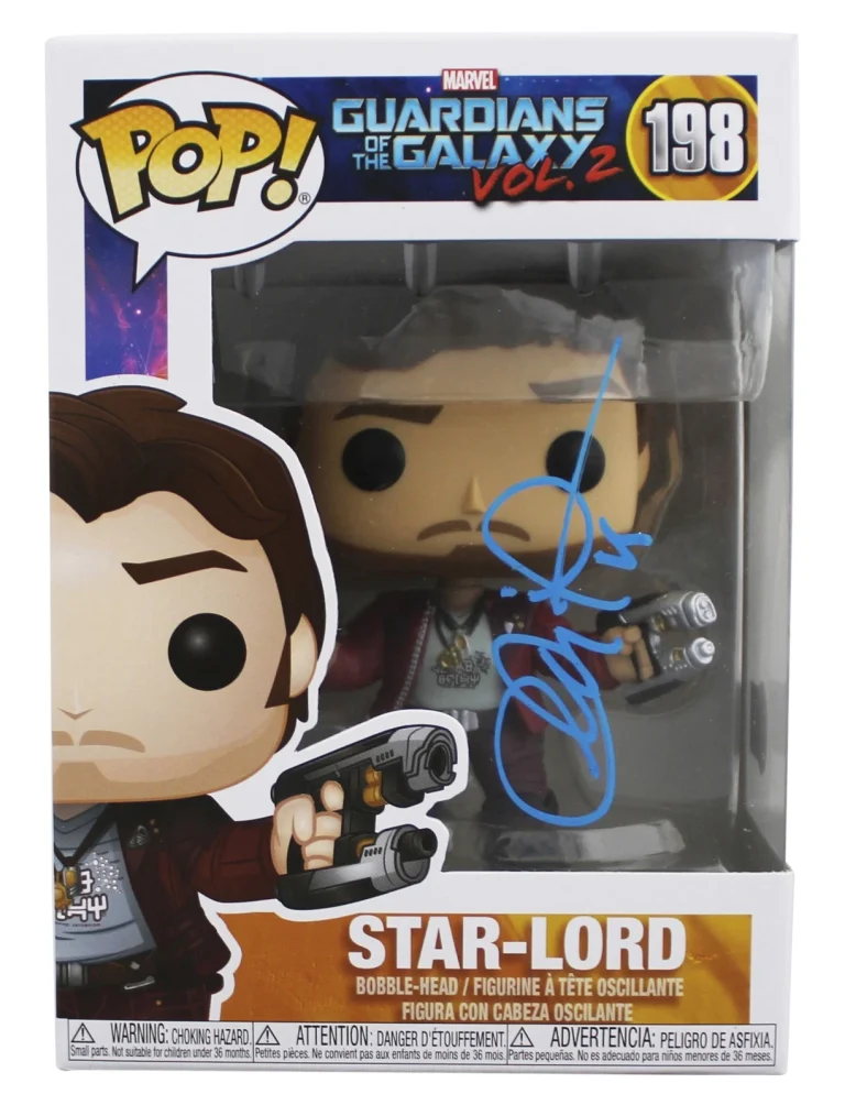 Chris Pratt Guardians of the Galaxy Signed #198 Funko Pop Figure BAS #BW46466