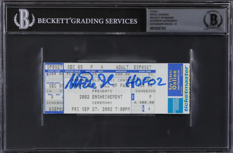 Magic Johnson HOF 02 Signed HOF Induction Ticket Stub Auto 10! BAS Slabbed 1