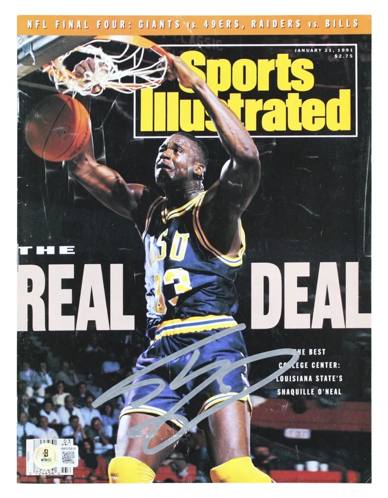 Lakers Shaquille O'Neal Signed January 1991 Sports Illustrated Magazine BAS Wit
