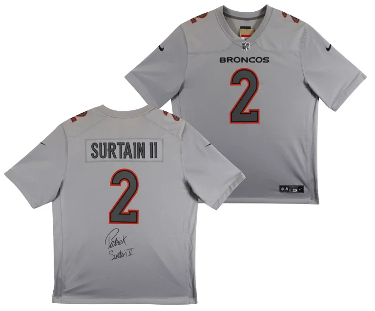 Broncos Patrick Surtain II Authentic Signed Gray Nike Game Jersey BAS Witnessed