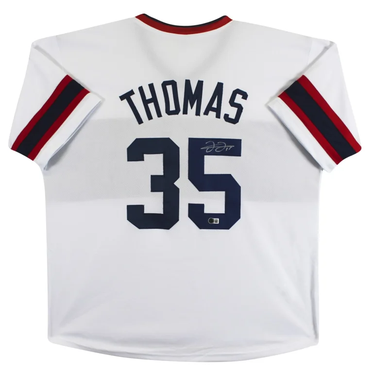 Frank Thomas Authentic Signed White Throwback Pro Style Jersey BAS Witnessed