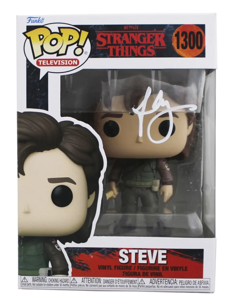Joe Keery Stranger Things Signed Steve #1300 Funko Pop Vinyl Figure JSA #CE80239