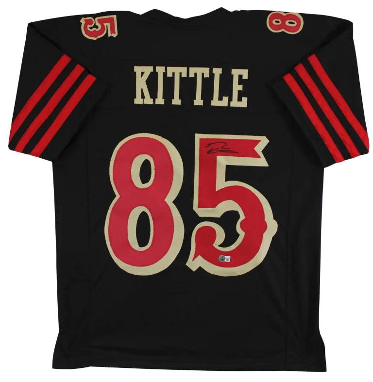 George Kittle Signed 2025 Rivalries Black Pro Style Jersey BAS Witnessed