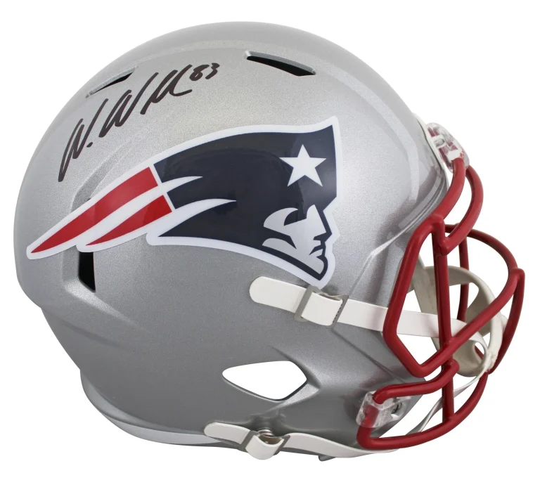 Patriots Wes Welker Authentic Signed Full Size Speed Rep Helmet JSA Witness