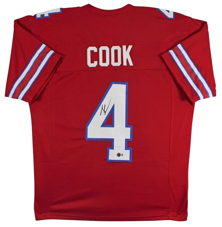 James Cook Authentic Signed Red Pro Style Jersey Autographed BAS