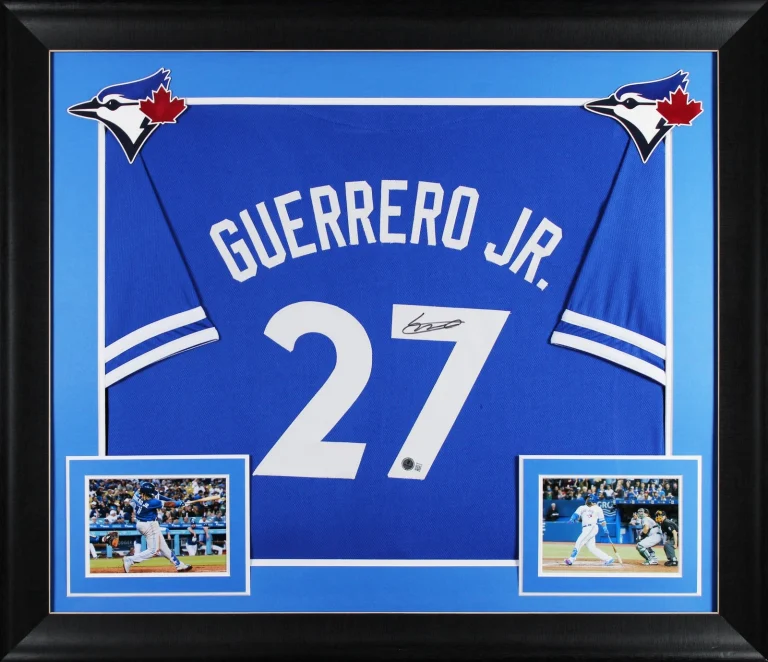 Vladimir Guerrero Jr. Authentic Signed Blue Pro Style Framed Jersey BAS 2