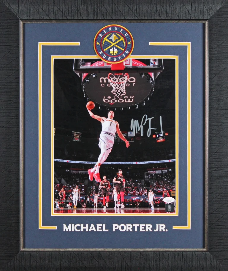 Nuggets Michael Porter Jr. Authentic Signed Framed Vertical Dunk Photo JSA