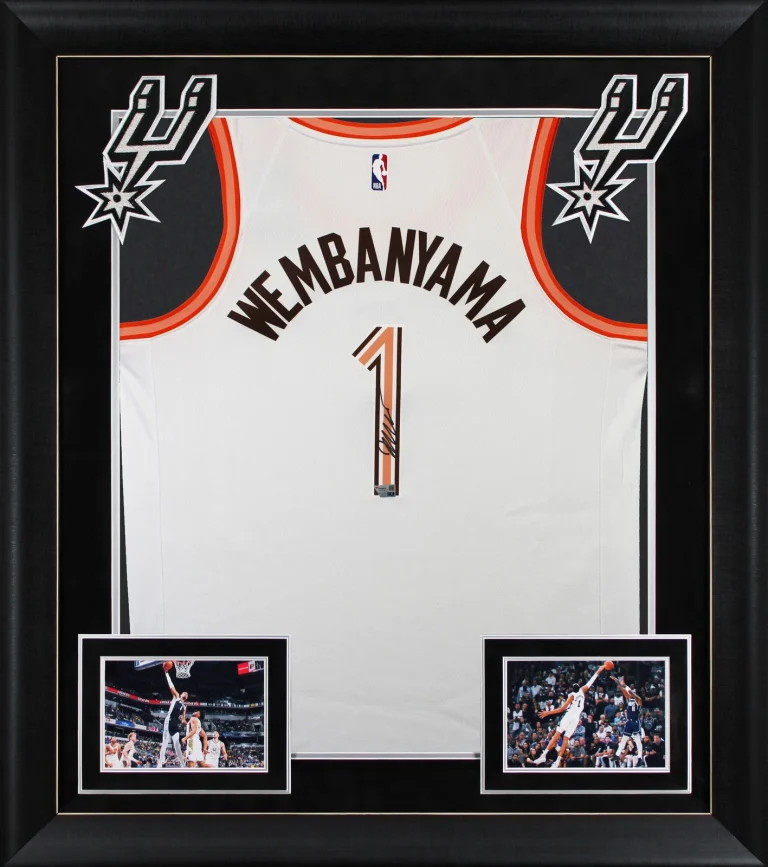 Spurs Victor Wembanyama Signed White Nike City Edition Framed Jersey Fanatics