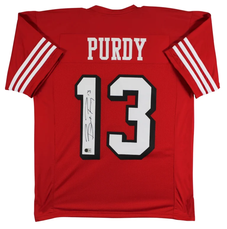 Brock Purdy Authentic Signed Red Pro Style Jersey w/ Dropshadow BAS Witnessed