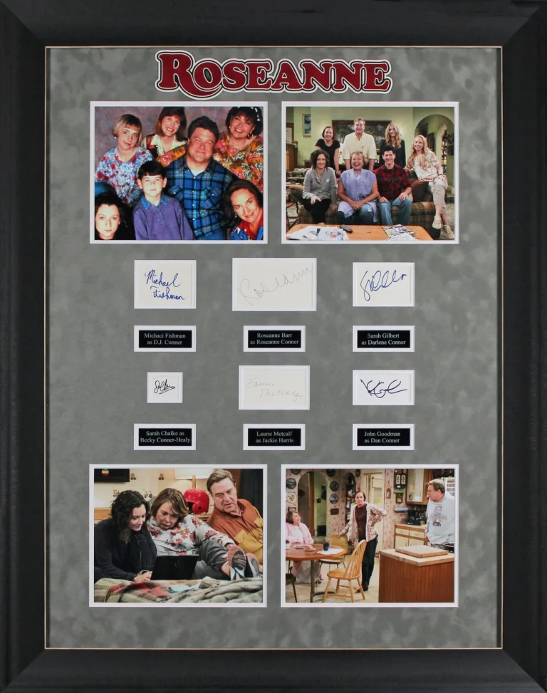 Rosanne (6) Rosanne, Goodman, Chalke, Gilbert +2 Signed Framed Display BAS LOA