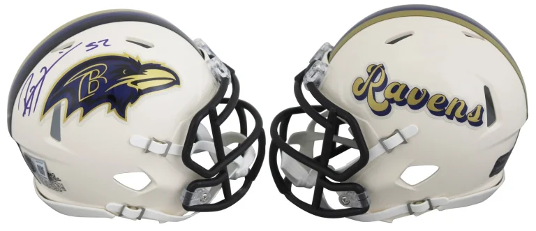 Ravens Ray Lewis Authentic Signed Retro Speed Mini Helmet BAS Witnessed