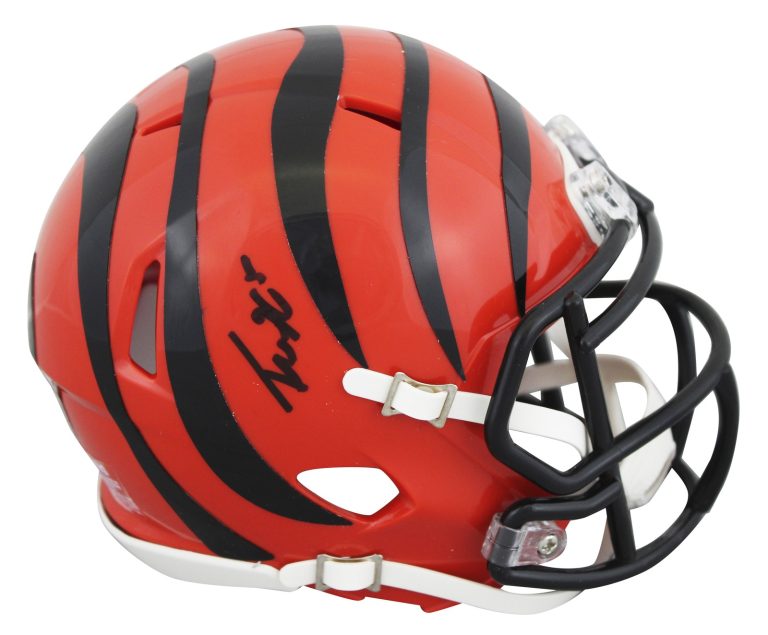 Bengals Tee Higgins Authentic Signed Speed Mini Helmet BAS Witnessed #2W419983