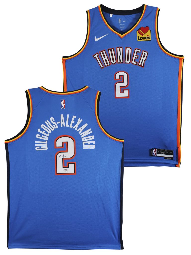 Thunder Shai Gilgeous-Alexander Signed Blue Nike Icon Ed. Jersey PSA #AQ71734