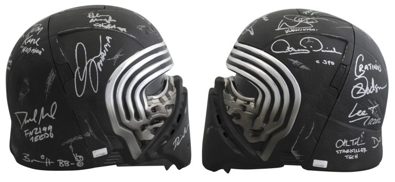 Star Wars (19) Driver, Ridley, Daniels, Mayhew, Signed Kylo Ren FS Helmet BAS