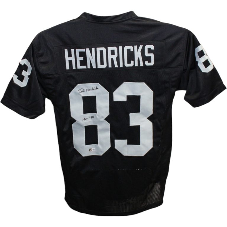 Ted Hendricks Autographed/Signed Pro Style Black XL Jersey HOF Beckett 42613