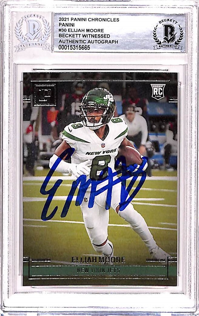 Elijah Moore Signed 2021 Panini Chronicles #PA-30 Trading Card BAS 38703