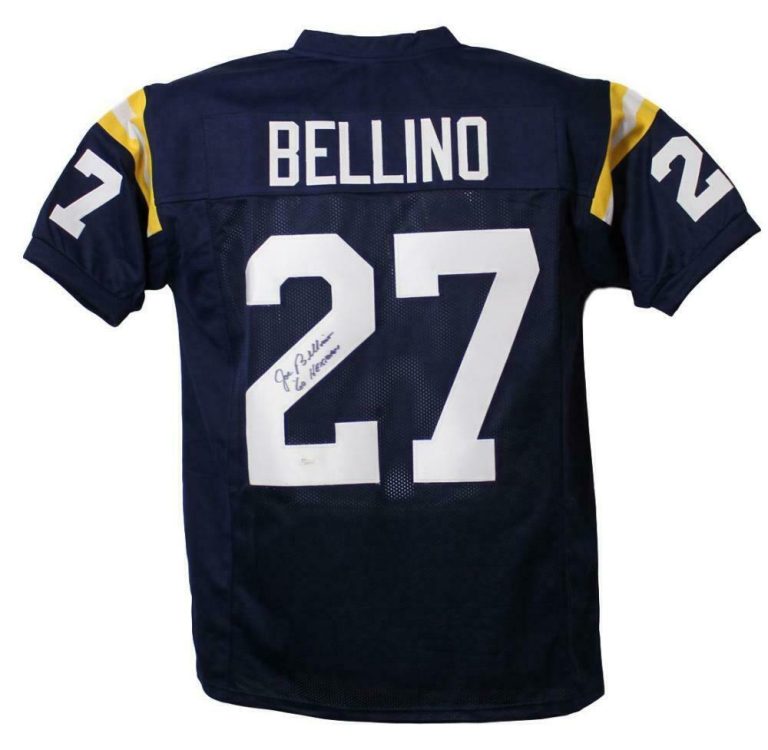 Joe Bellino Autographed/Signed College Style Blue XL Jersey Heisman 60 JSA 13420