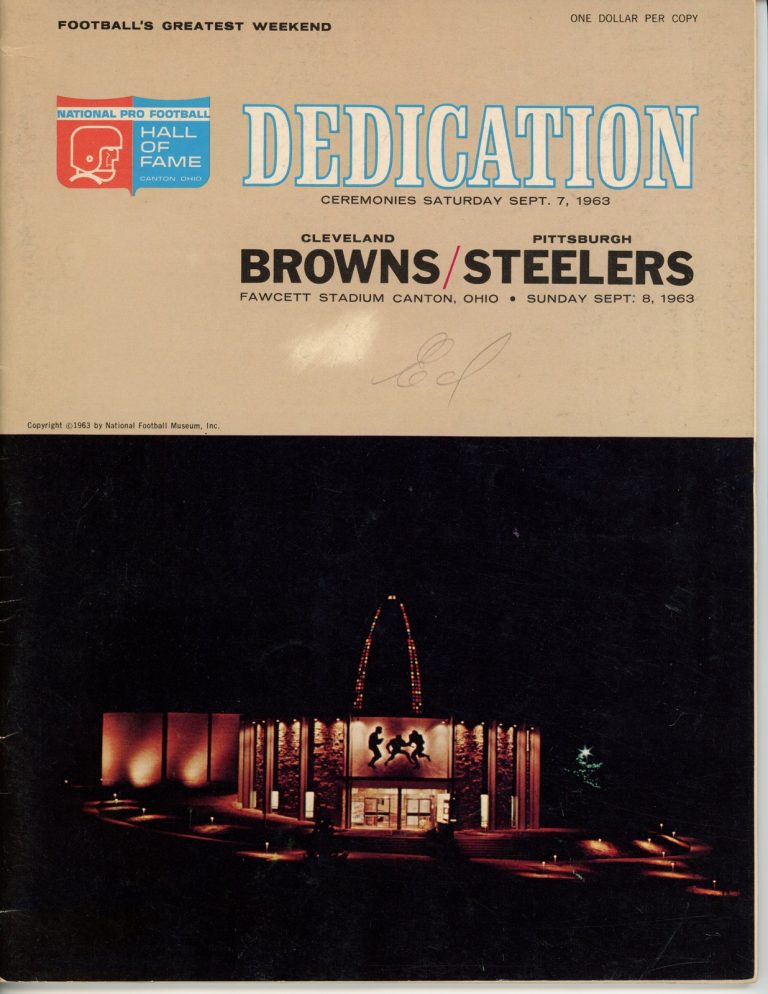 1963 Hall Of Fame Dedication Browns vs Steelers Program Magazine As Is 37422