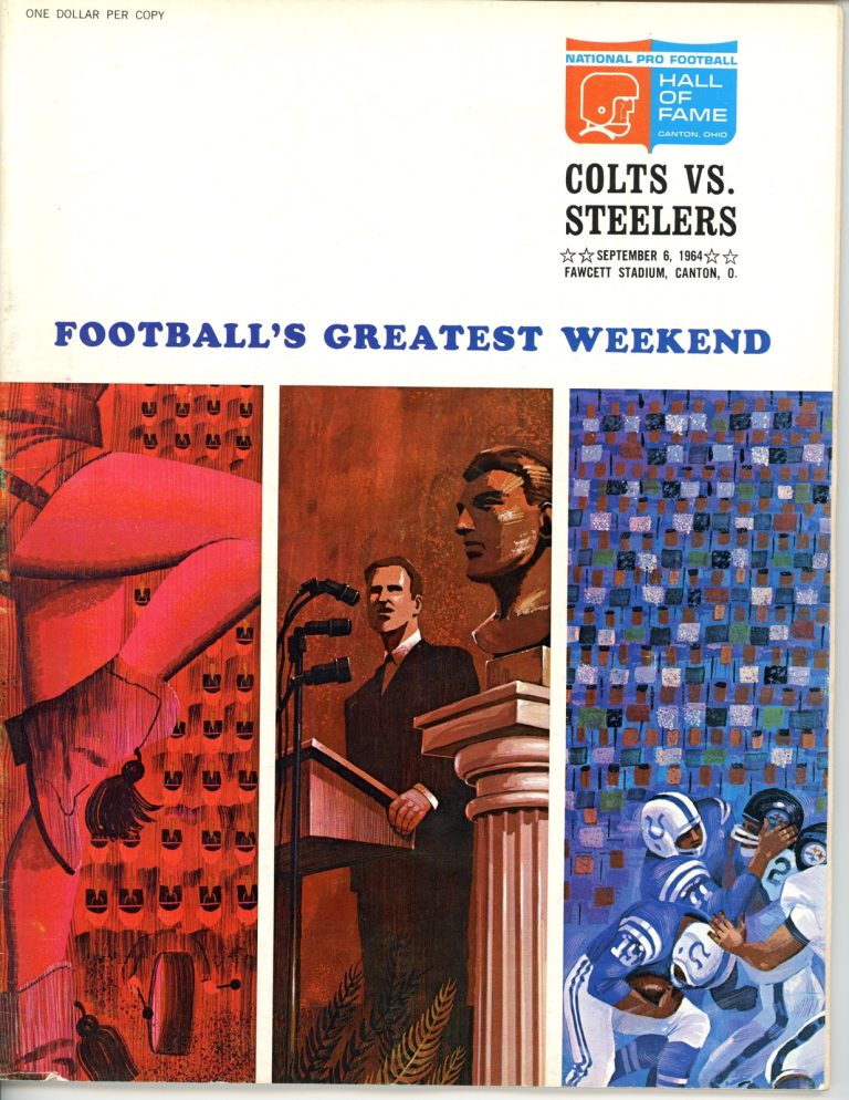 1964 Hall Of Fame Game Program Magazine Colts vs Steelers 37414