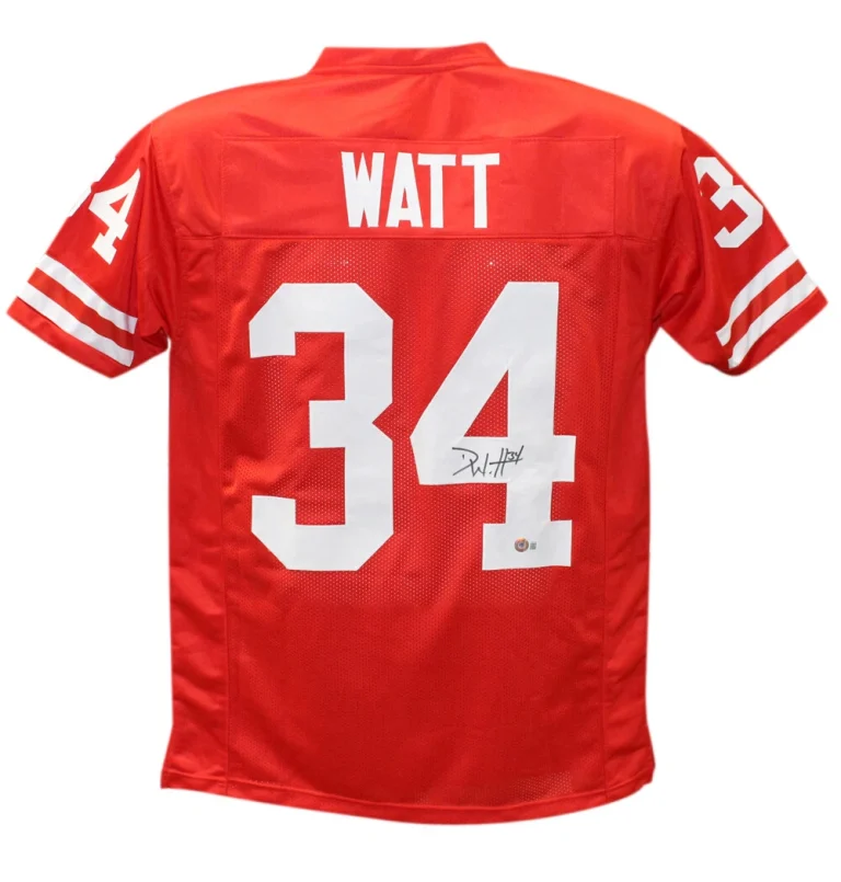 Derek Watt Autographed/Signed College Style Red XL Jersey Beckett 39776