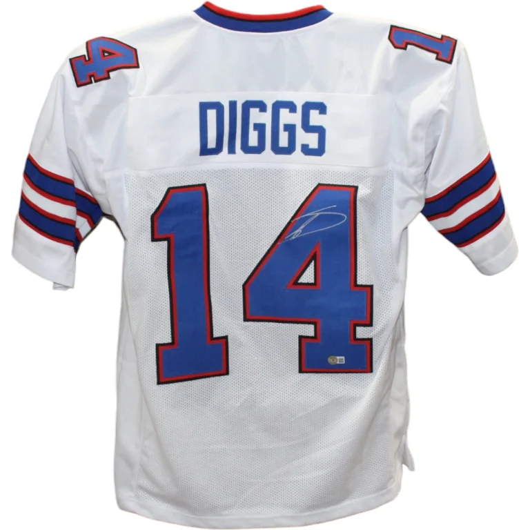 Stefon Diggs Autographed/Signed Pro Style White Jersey Beckett 43095